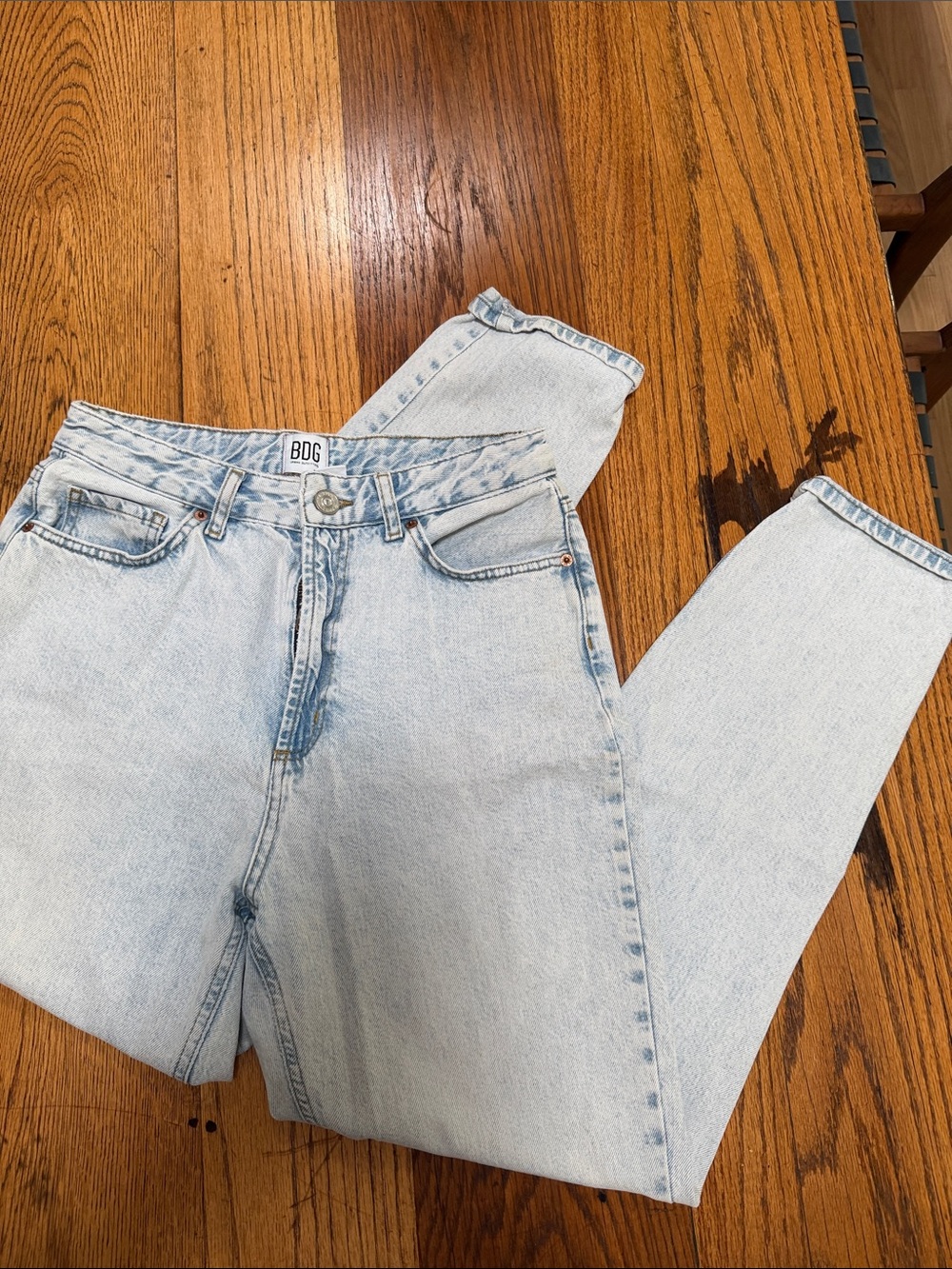 BDG Light Blue High-Rise Straight Jeans